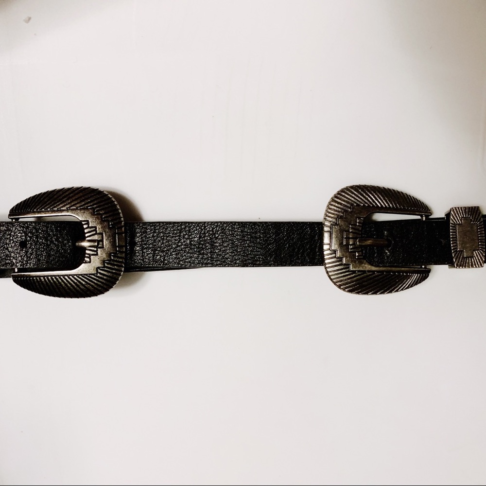 Western double buckle belt